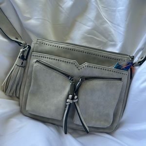 Gray studded purse